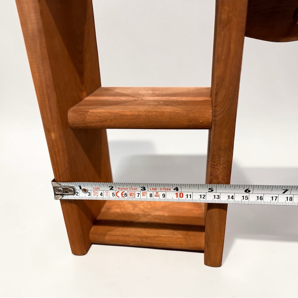 Vtg 1980 Heart Cutout Solid Wood Wall Display Shelf Organizer W/ Hooks & Cubbies - Picture 13 of 16